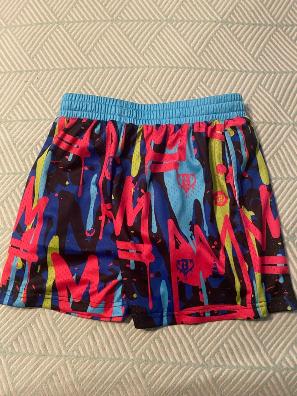 Baseball Lifestyle 101 Shorts in Neon Graffiti Print